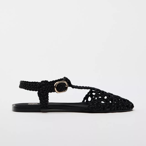 NWT Zara Satin Sandals With Braided Straps & Buckles - Picture 5 of 9